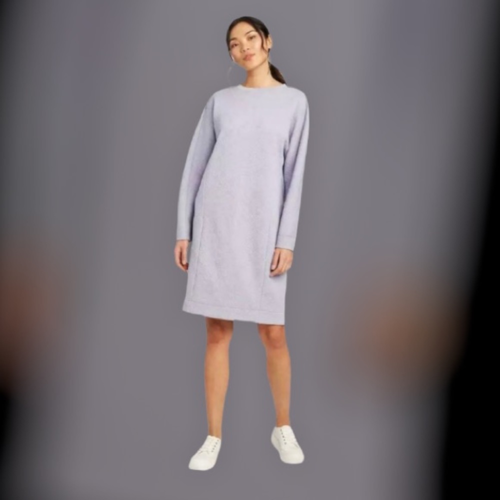 4/$20 Lilac  Gray Textured Prologue Sweatshirt Dress XS